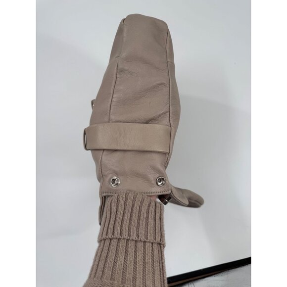 Foley + Corinna Jet Setter Taupe Leather Shoulder Bag With Front Zipper Pocket - Picture 15 of 16